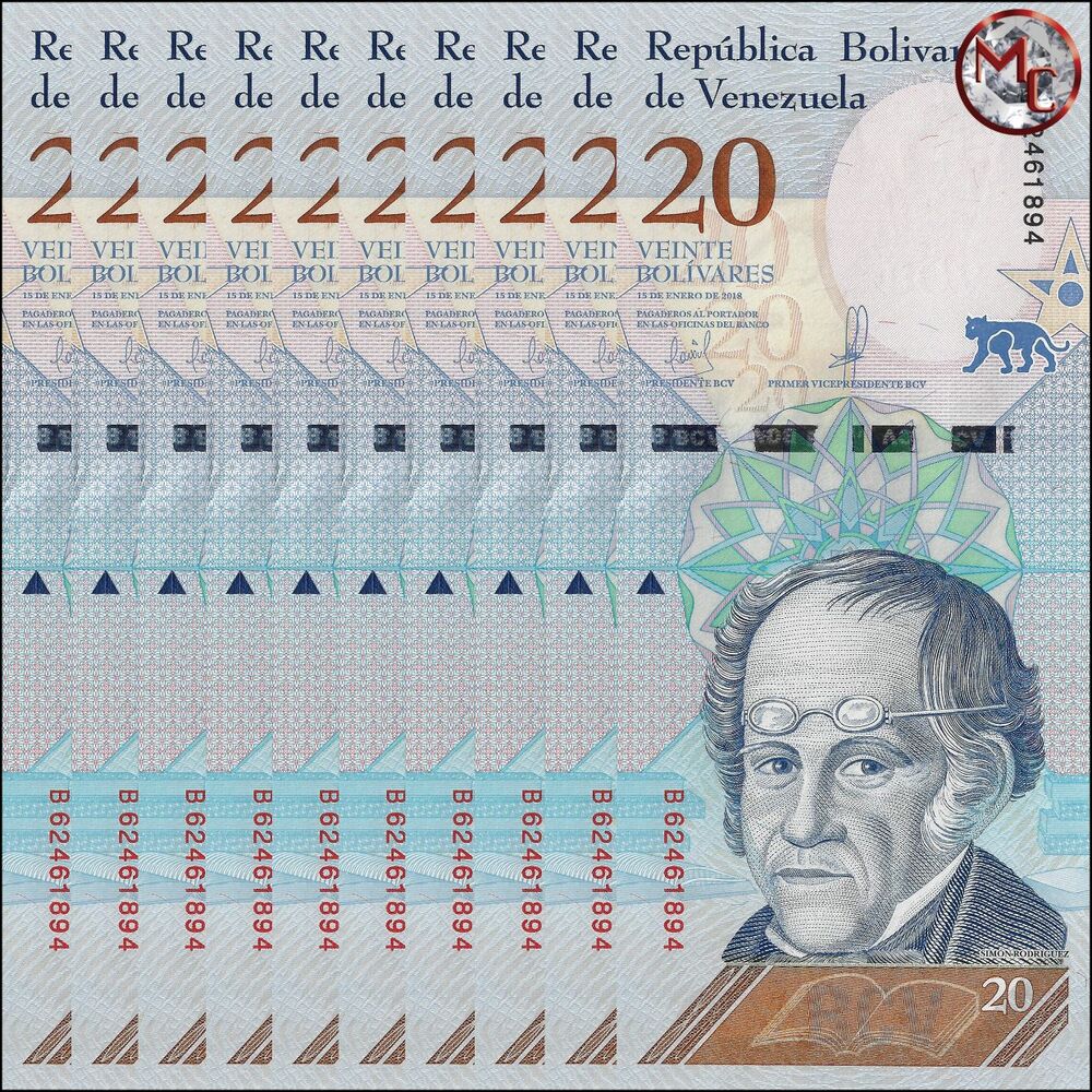 Venezuela - 20 Bolivares 2018 - Pick- 104 / B374 - Set 10 PCS