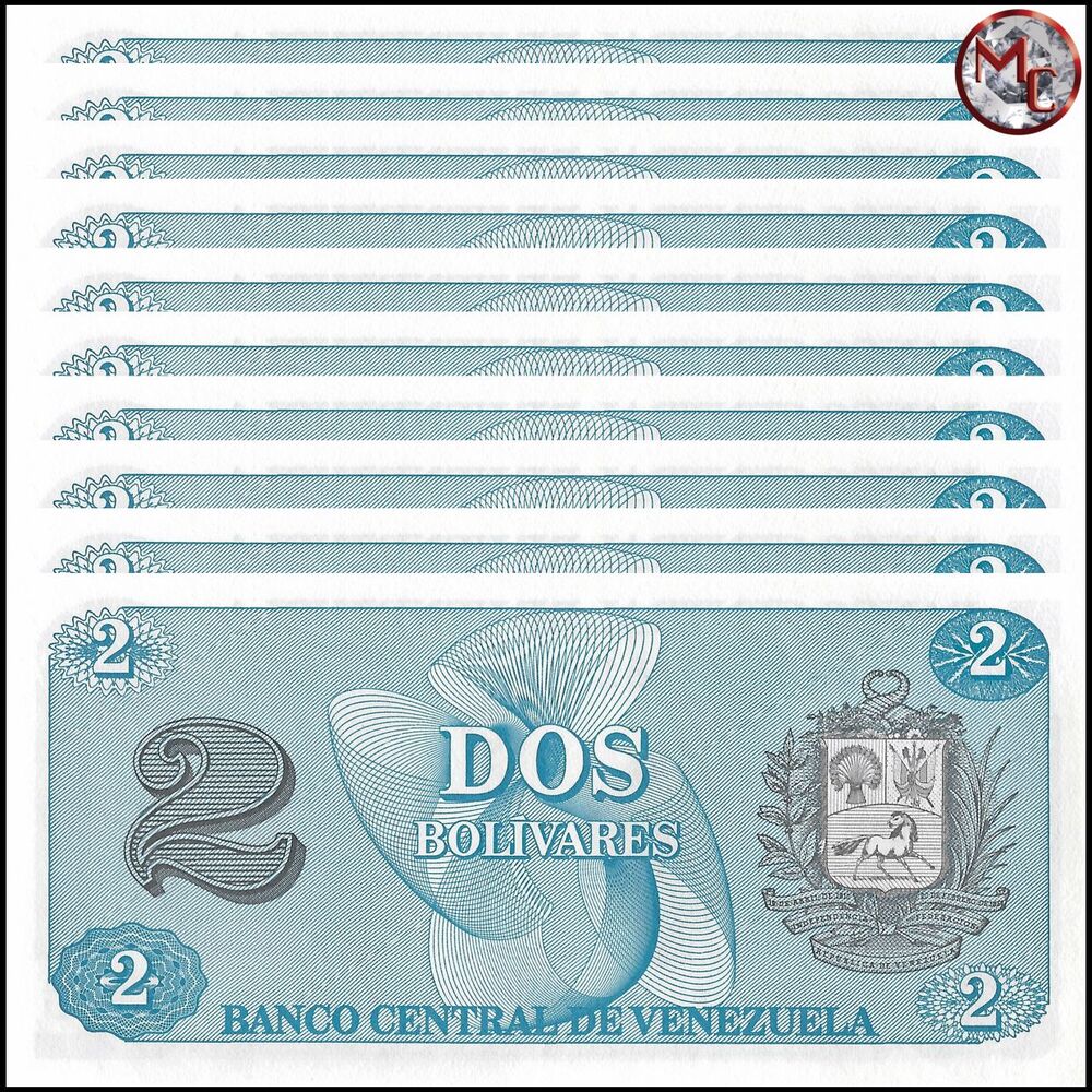 Venezuela - 2 Bolivares 1989 - Pick- 69 / B341 - Set 10 PCS