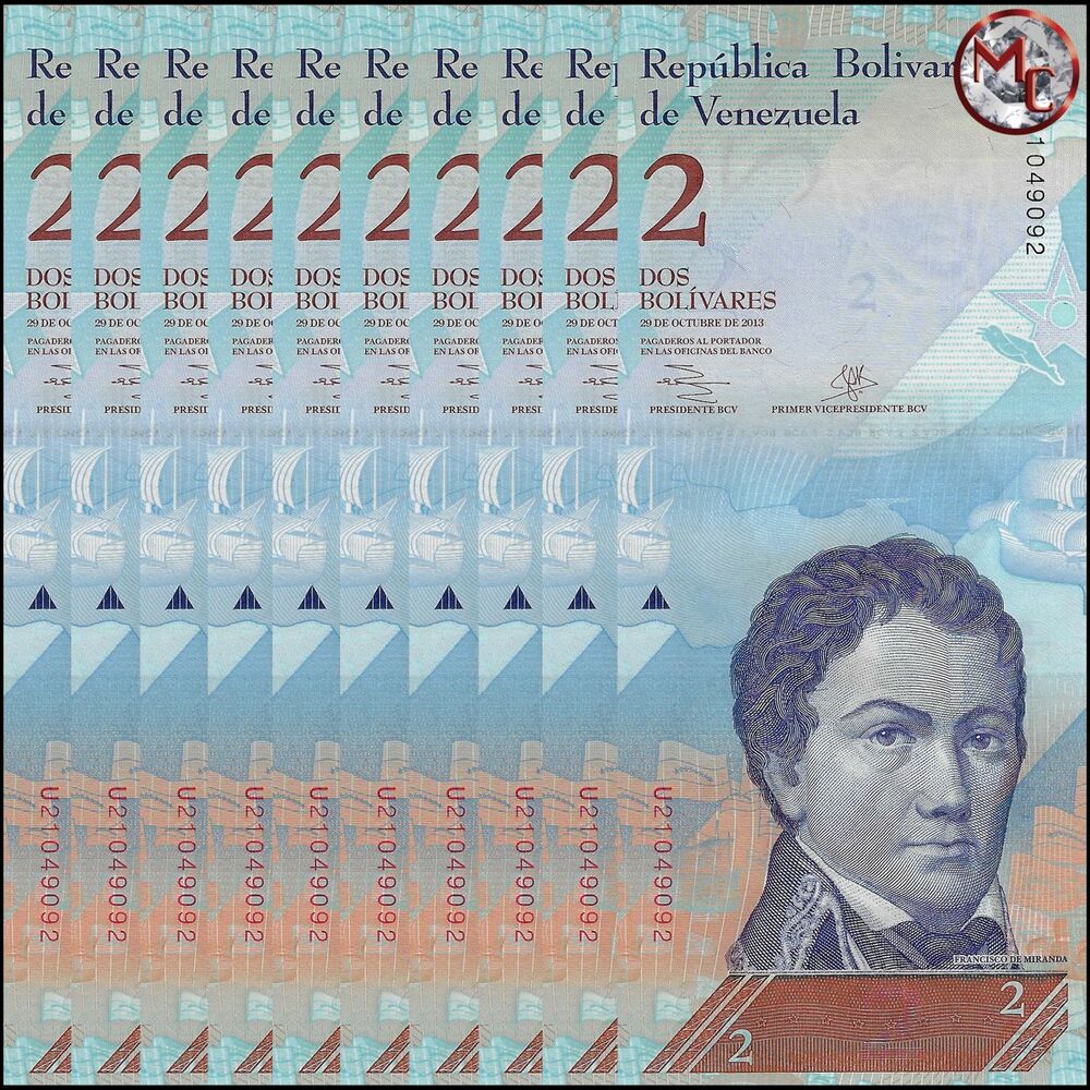 Venezuela - 2 Bolivares 2013 - Pick- 88f / B358f - Set 10 PCS
