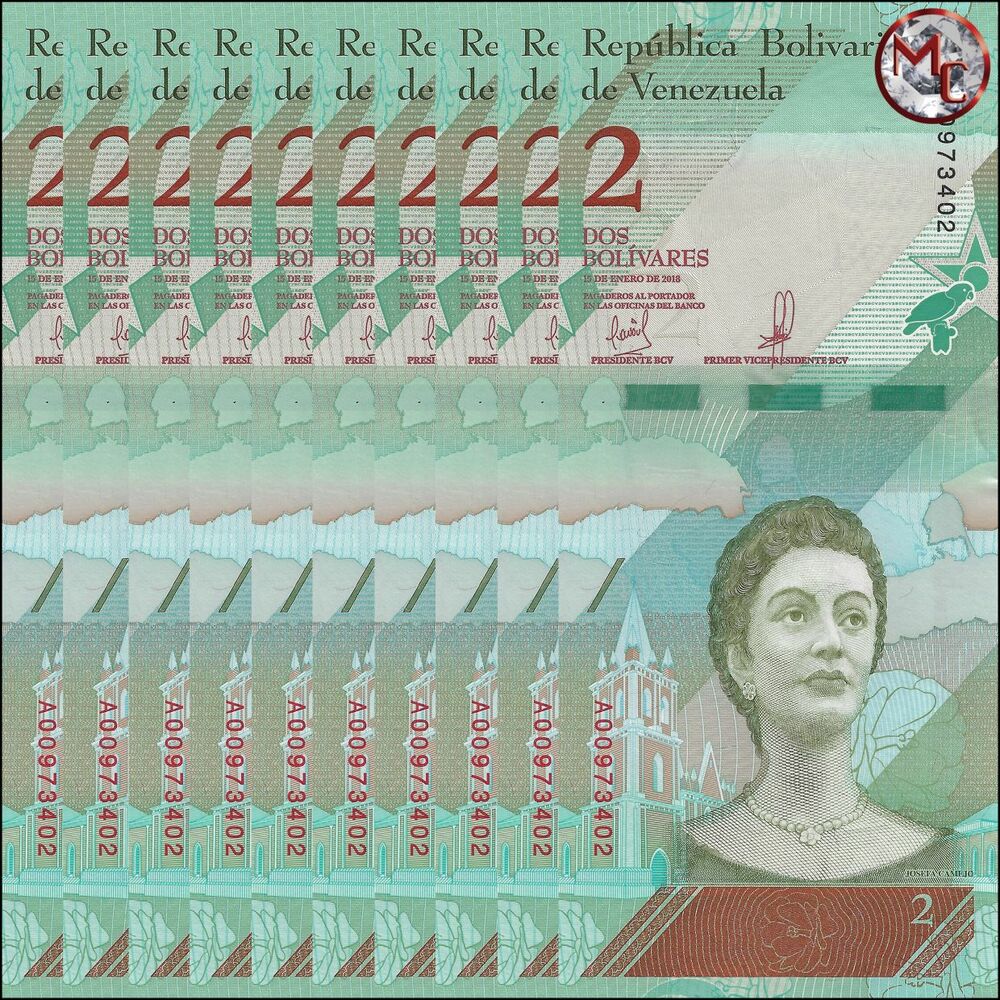 Venezuela - 2 Bolivares 2018 - Pick- 101 / B371 - Set 10 PCS
