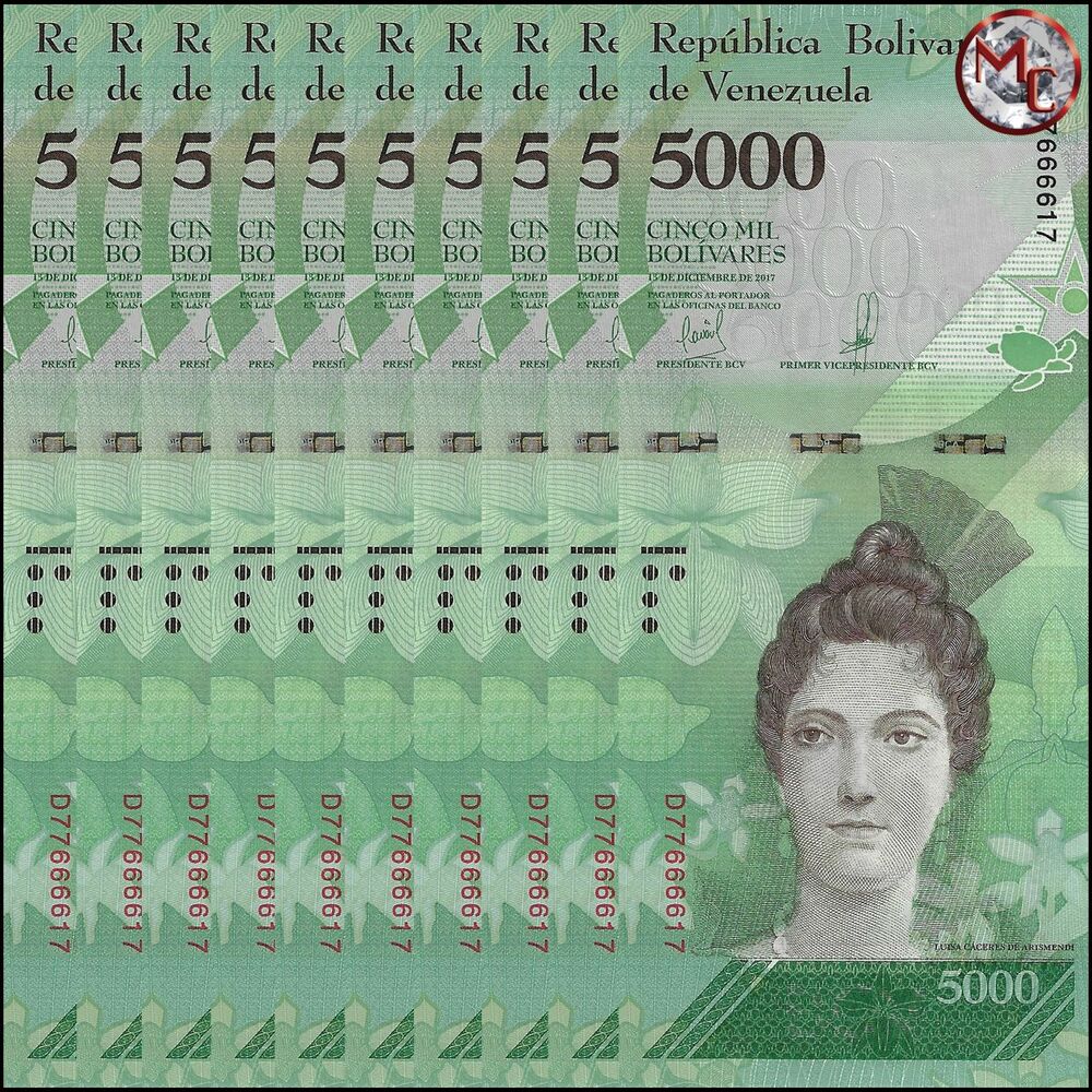 Venezuela - 5000 Bolivares 2017 - Pick- 97c / B367c - Set 10 PCS