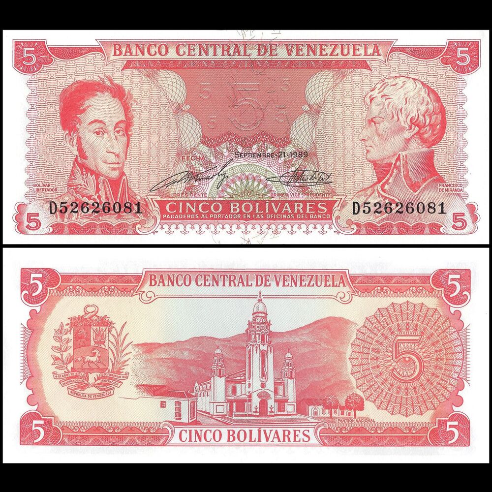 Venezuela - 5 Bolivares 1989 - Pick- 70 / B322 - Set 10 PCS