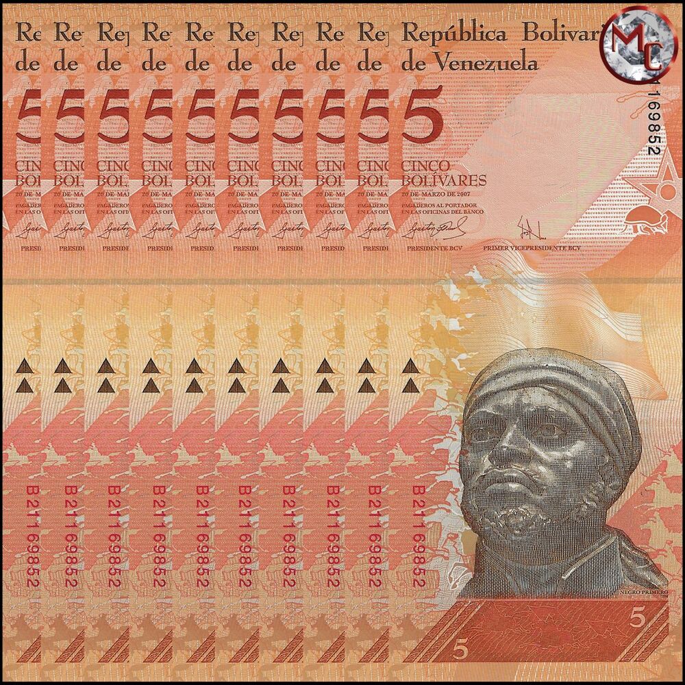 Venezuela - 5 Bolivares 2007 - Pick- 89a / B359a - Set 10 PCS