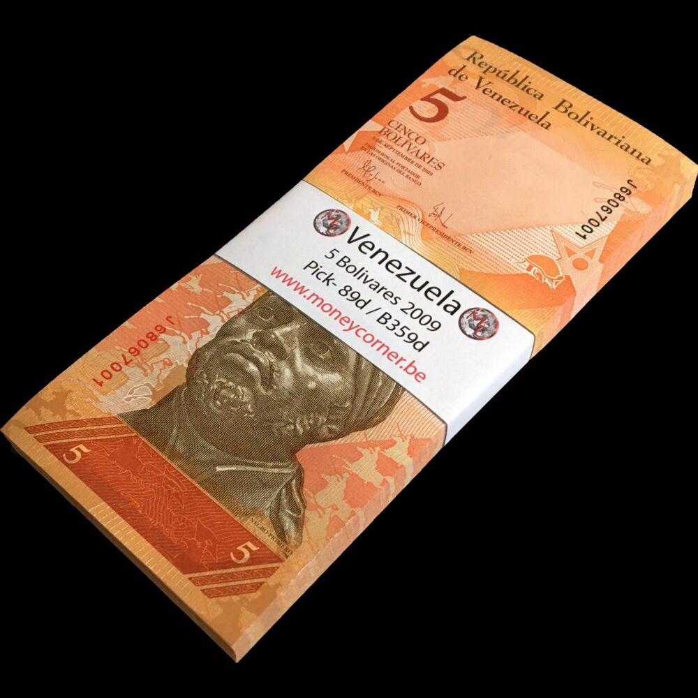 Venezuela - 5 Bolivares 2009 - Pick- 89d / B359d - Bundle 100 PCS