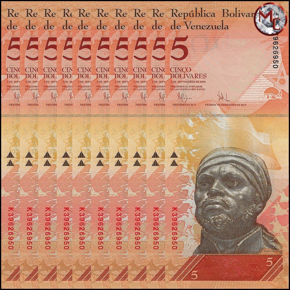 Venezuela - 5 Bolivares 2009 - Pick- 89d / B359d - Set 10 PCS