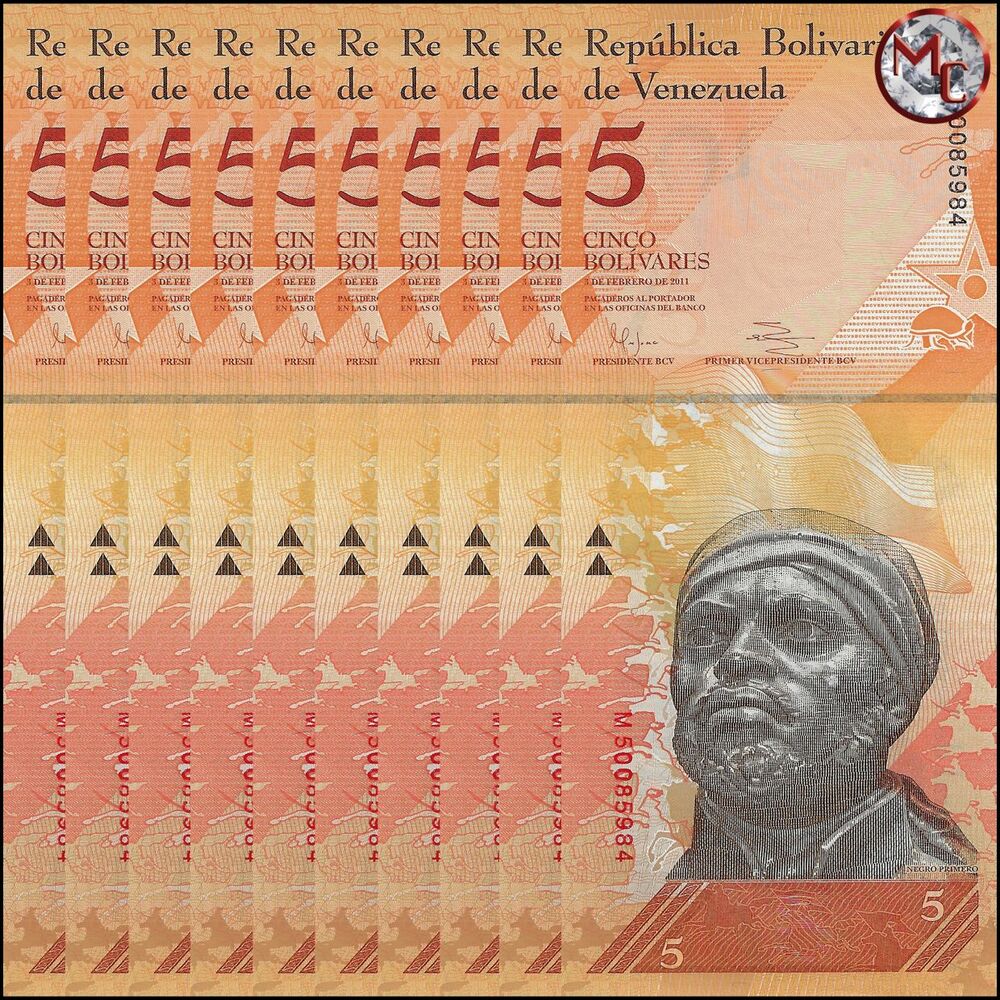 Venezuela - 5 Bolivares 2011 - Pick- 89e / B359e - Set 10 PCS