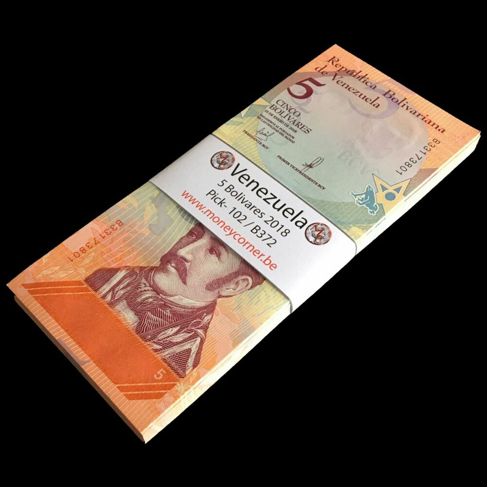 Venezuela - 5 Bolivares 2018 - Pick- 102 / B372 - Bundle 100 PCS