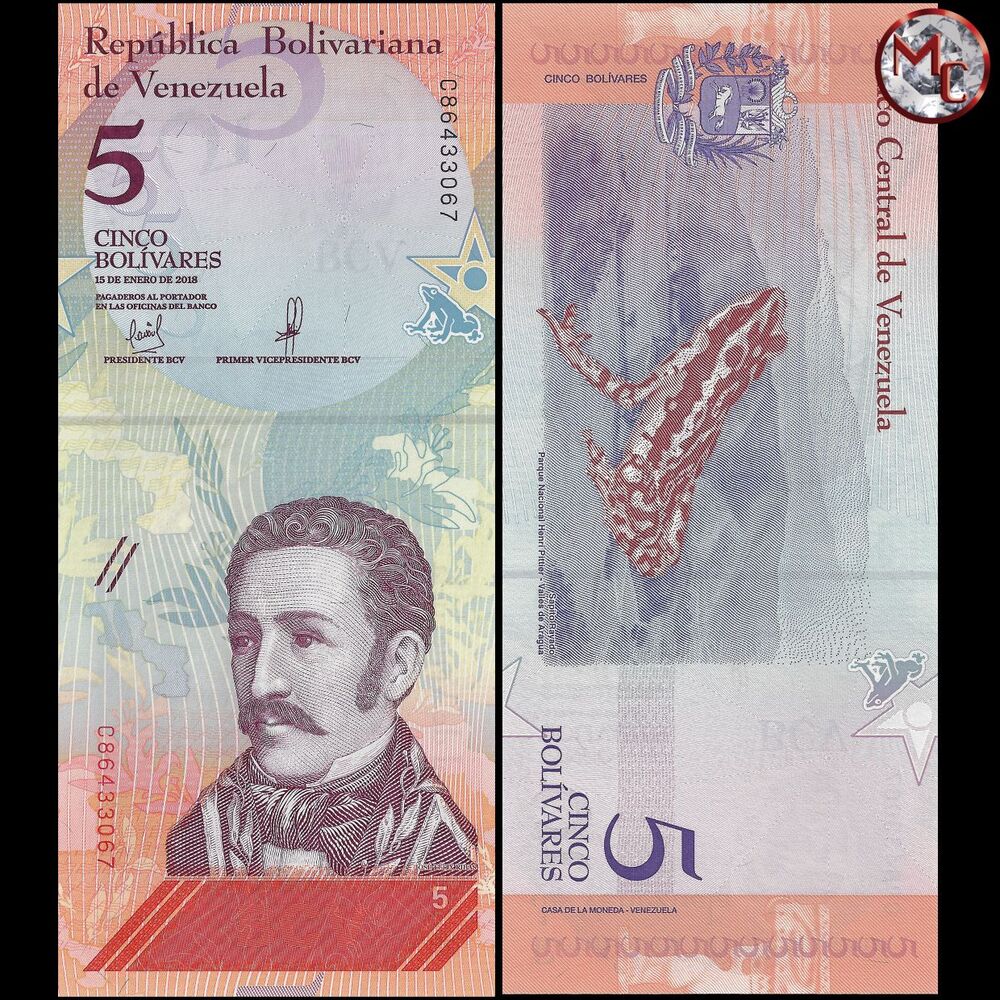 Venezuela - 5 Bolivares 2018 - Pick- 102 / B372 - Brick 1000 PCS