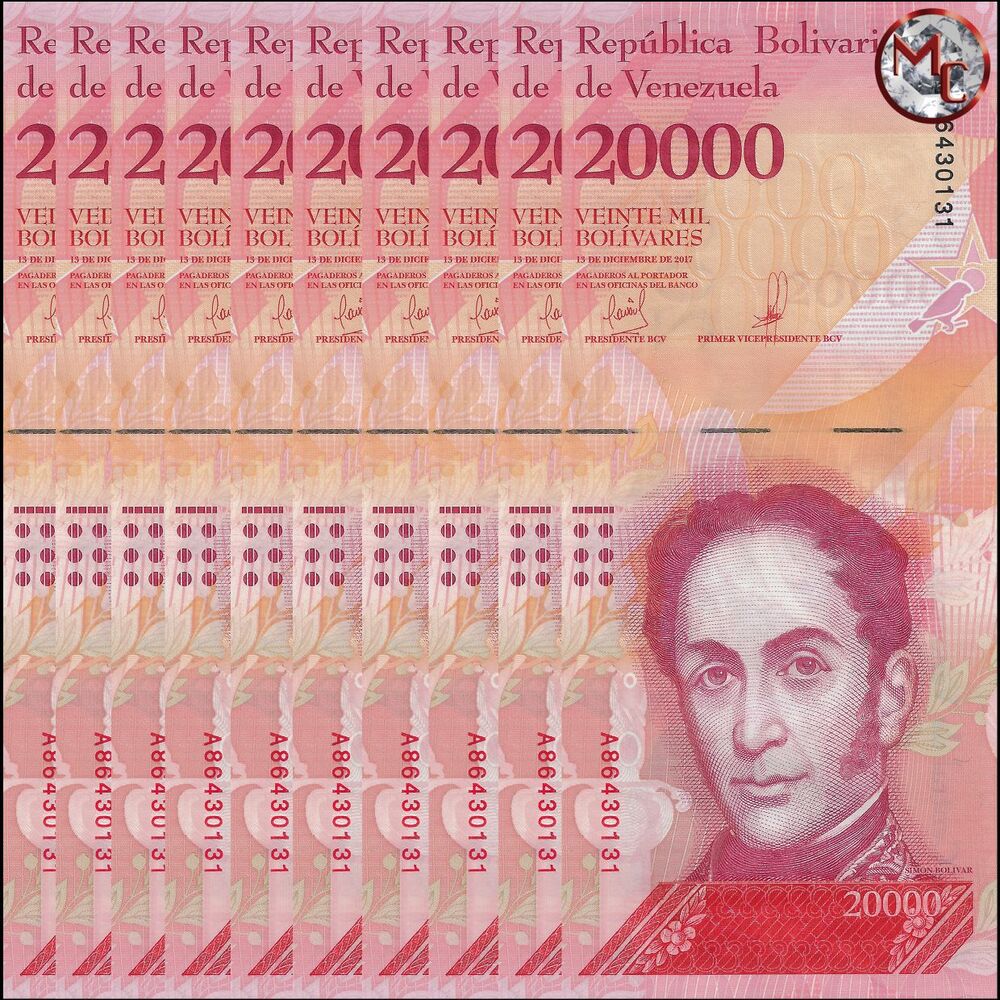 Venezuela - 20.000 Bolivares 2017 - Pick- 99b - B369b - Set 10 PCS