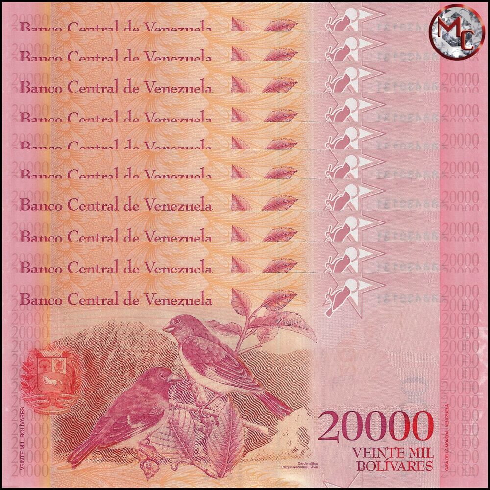Venezuela - 20.000 Bolivares 2017 - Pick- 99b - B369b - Set 10 PCS