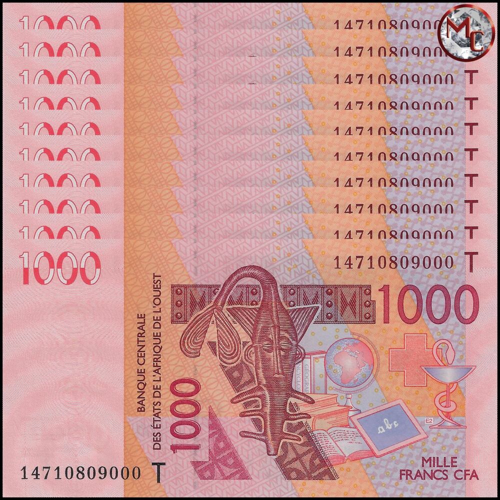 West African States - Togo - 1000 Francs 2014 - Pick- 815Ti / B121Tn - Set 10 PCS