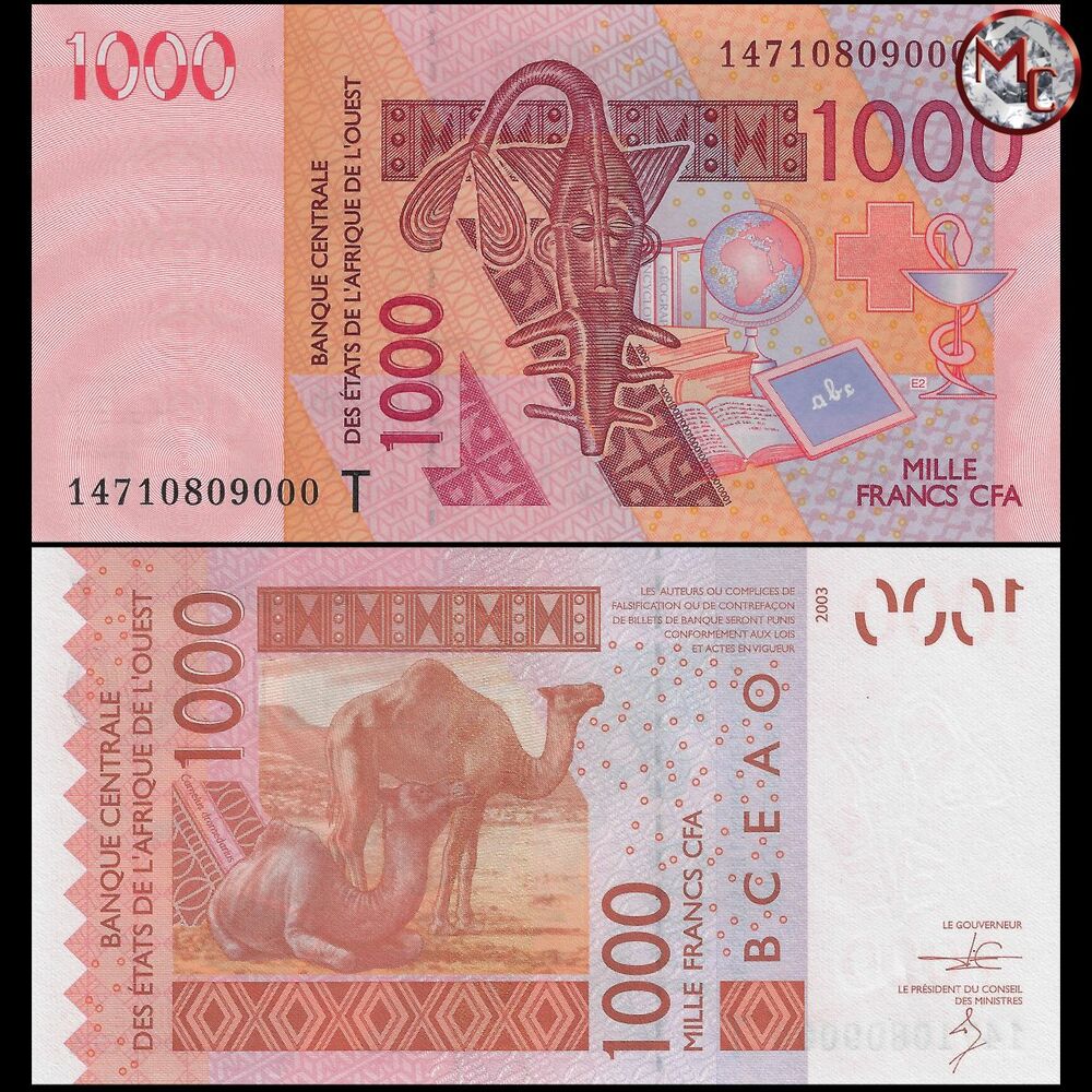 West African States - Togo - 1000 Francs 2014 - Pick- 815Ti / B121Tn - Set 10 PCS