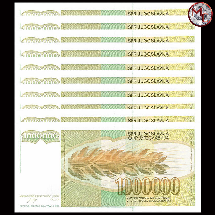 Yugoslavia - 1.000.000 Dinara 1989 - Pick - 99 - Set 10 PCS