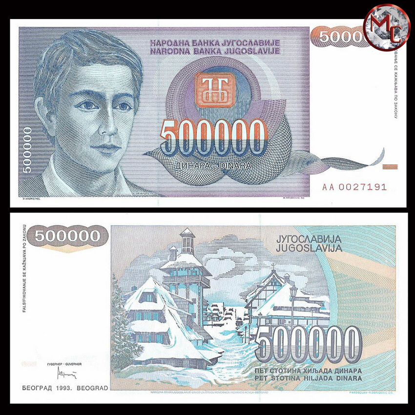 Yugoslavia - 500.000 Dinara 1993 - Pick- 119 - Set 10 PCS