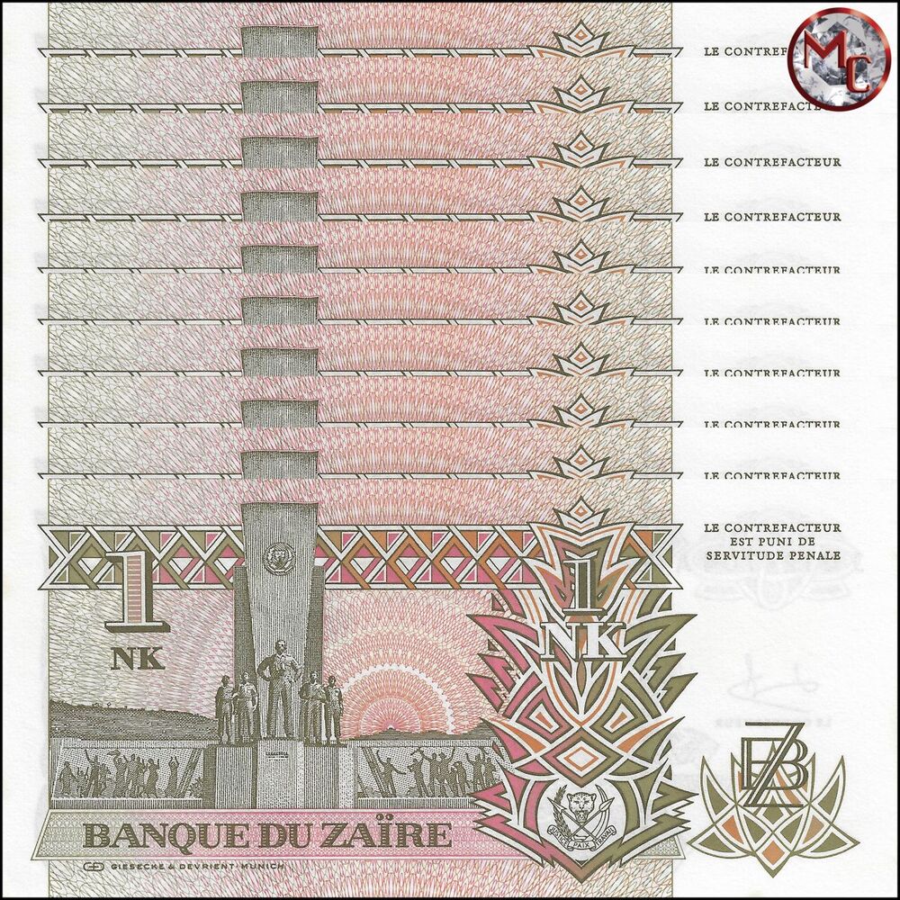 Zaire - 1 Nouveau Likuta 1993 - Pick- 47 / B131 - Set 10 PCS