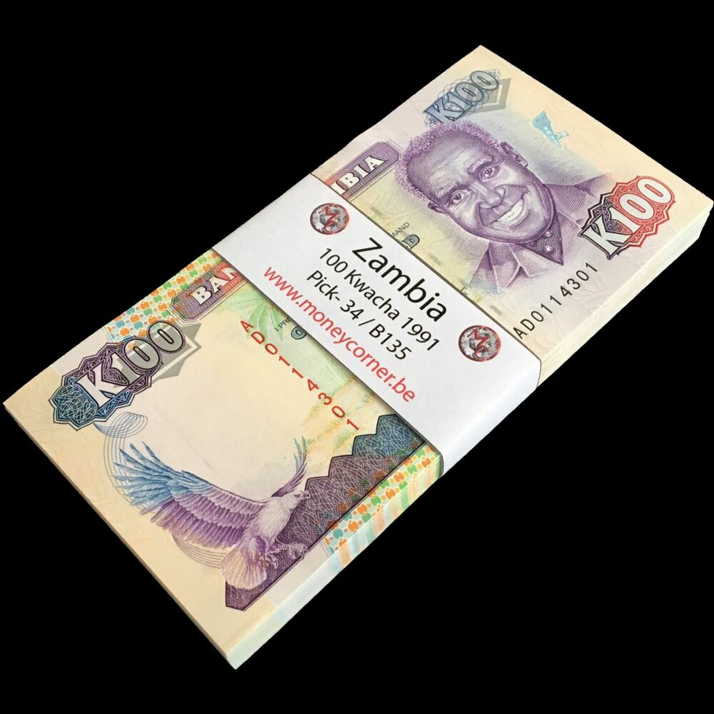 Zambia - 100 Kwacha 1991 - Pick- 34 / B135 - Bundle 100 PCS