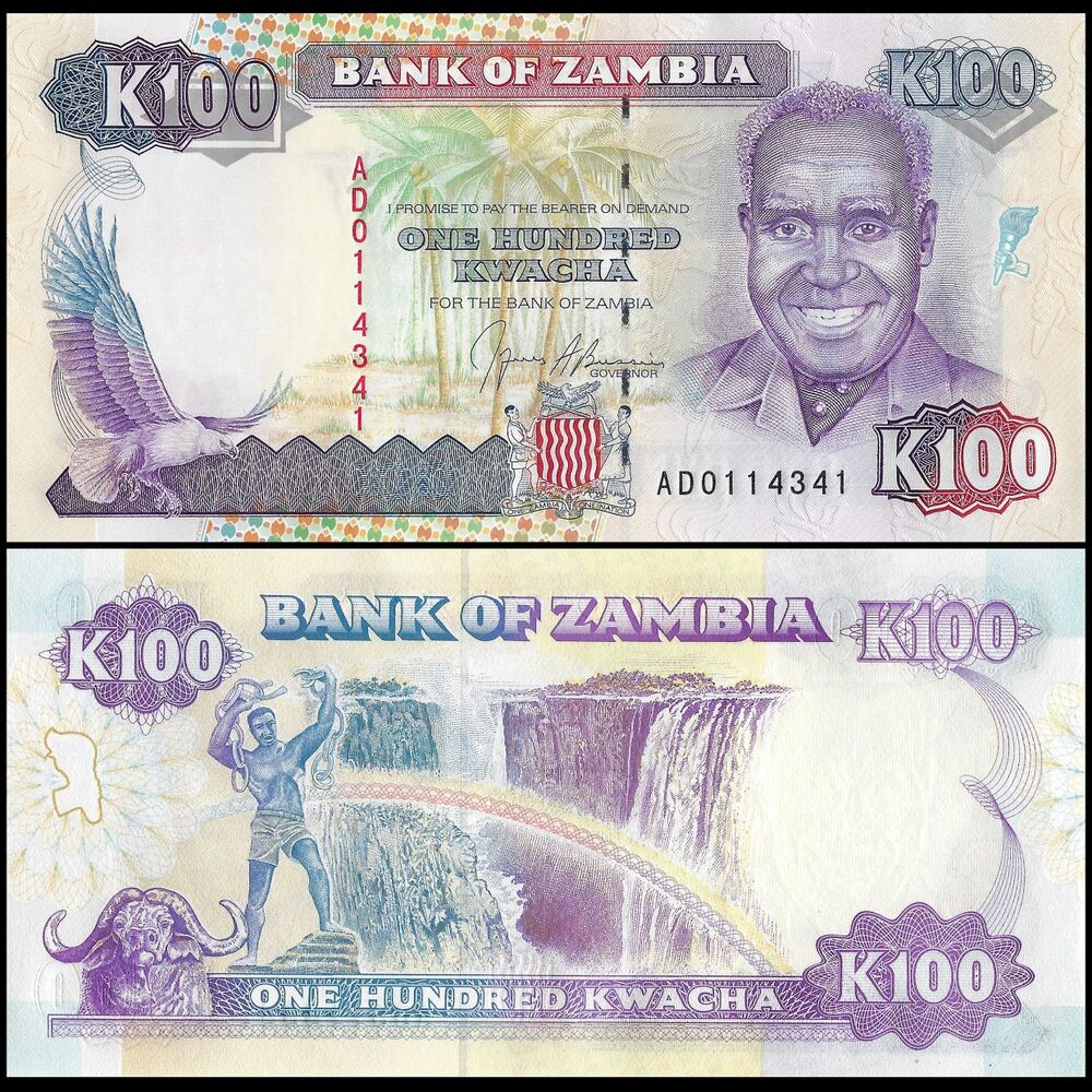 Zambia - 100 Kwacha 1991 - Pick- 34 / B135 - Set 10 PCS