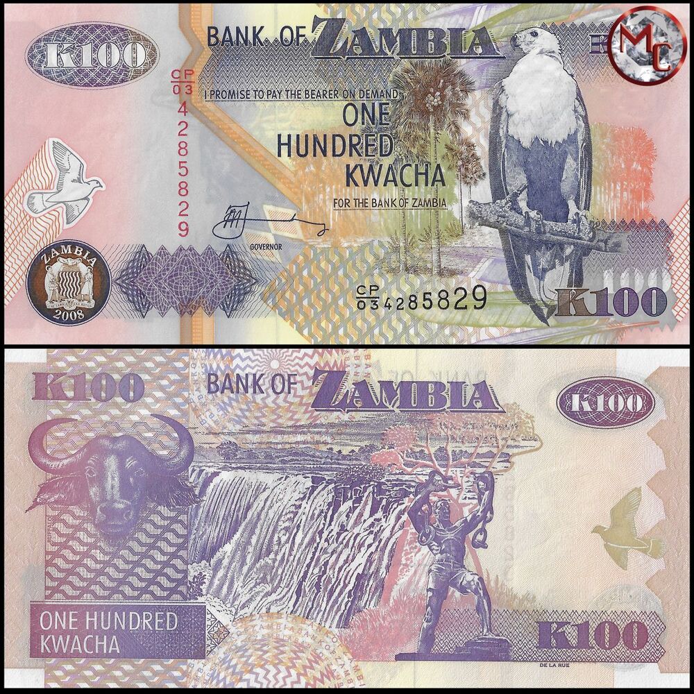 Zambia -  100 Kwacha 2008 - Pick # 38g - Set 10 PCS