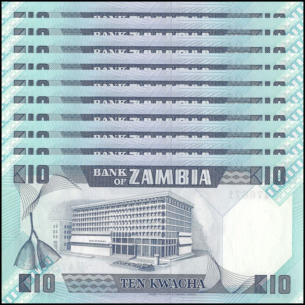 Zambia - 10 Kwacha 1988 - Pick- 26e / B127e - Set 10 PCS