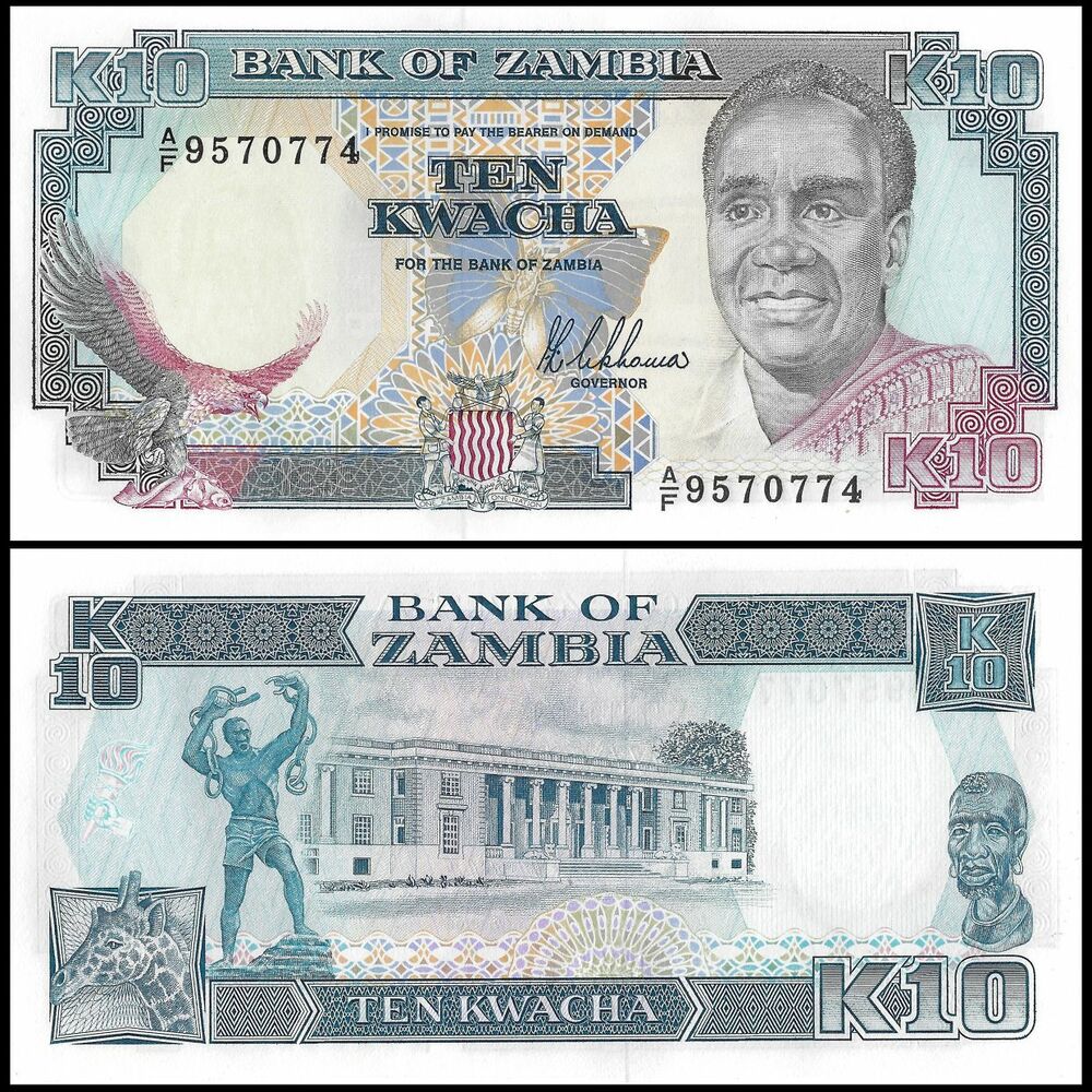Zambia - 10 Kwacha 1989 - Pick- 31a / B132a - Set 10 PCS