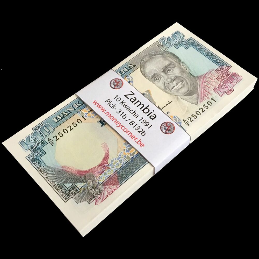 Zambia - 10 Kwacha 1991 - Pick- 31b / B132b - Bundle 100 PCS