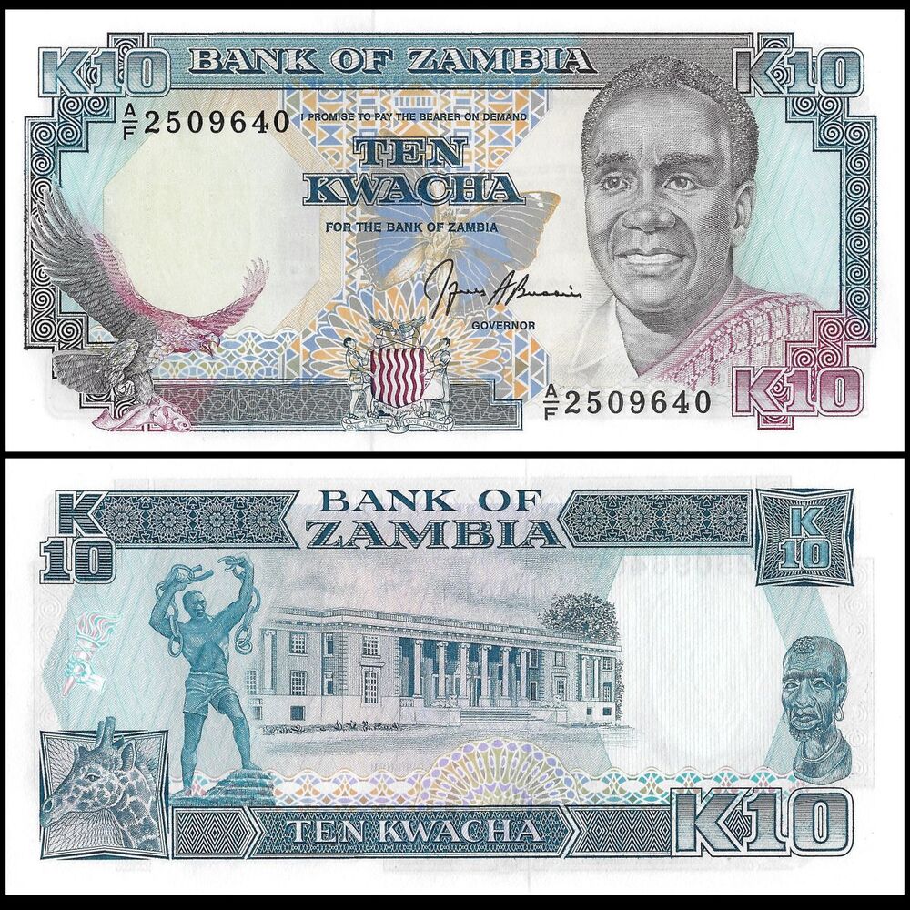 Zambia - 10 Kwacha 1991 - Pick- 31b / B132b - Set 10 PCS