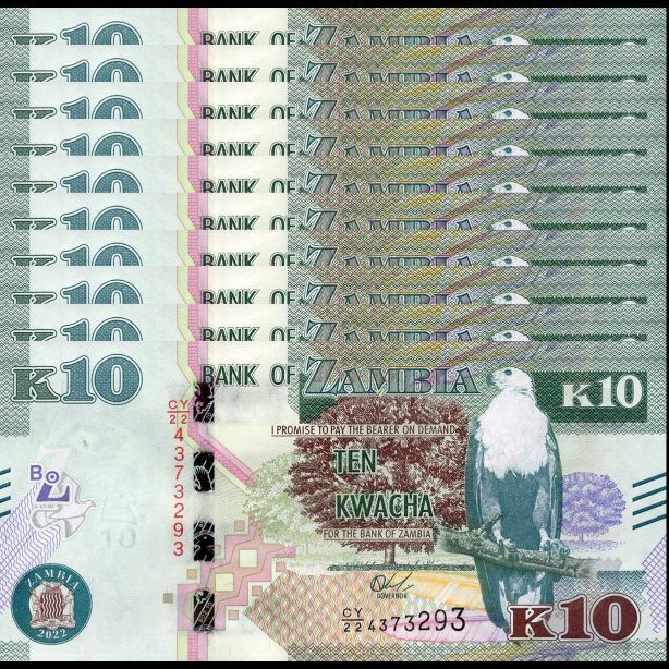Zambia - 10 Kwacha 2022 - Pick- NEW / B167c - Set 10 PCS