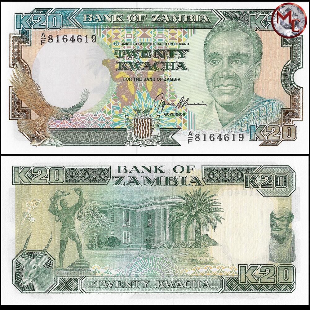 Zambia - 20 Kwacha 1991 - Pick- 32b / B133b - Brick 1000 PCS