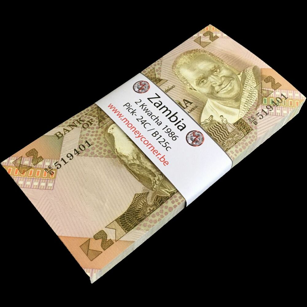 Zambia - 2 Kwacha 1988 - Pick- 24c / B125c - Bundle 100 PCS