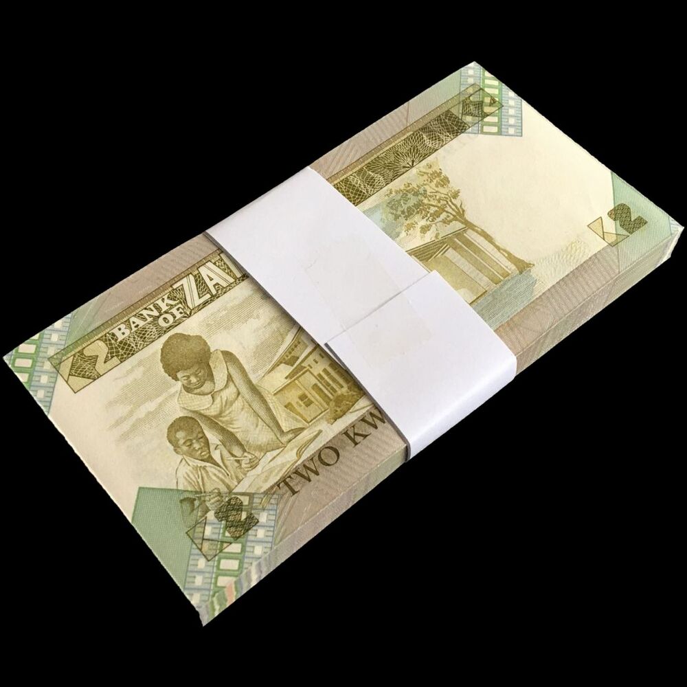 Zambia - 2 Kwacha 1988 - Pick- 24c / B125c - Bundle 100 PCS
