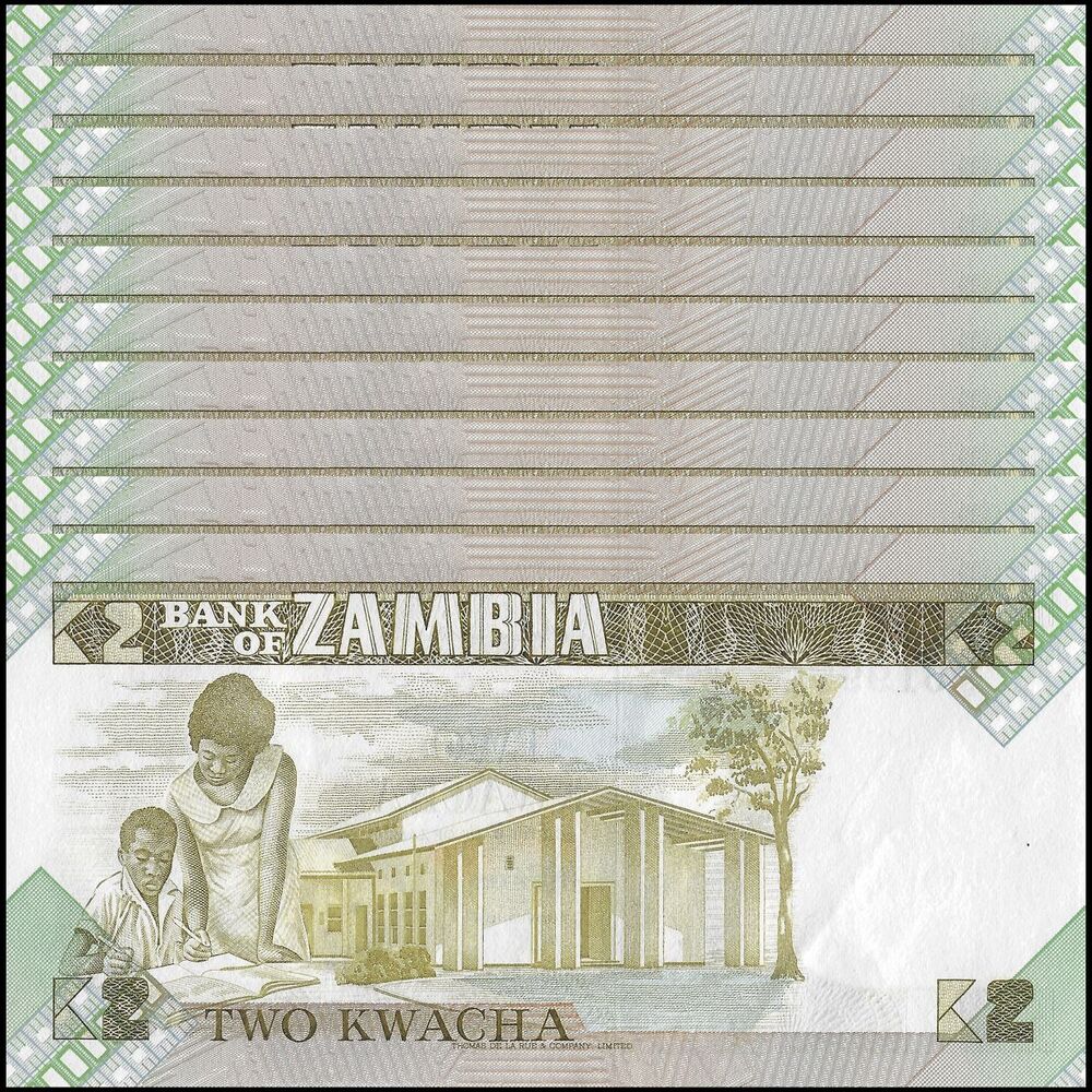 Zambia - 2 Kwacha 1988 - Pick- 24c / B125c - Set 10 PCS