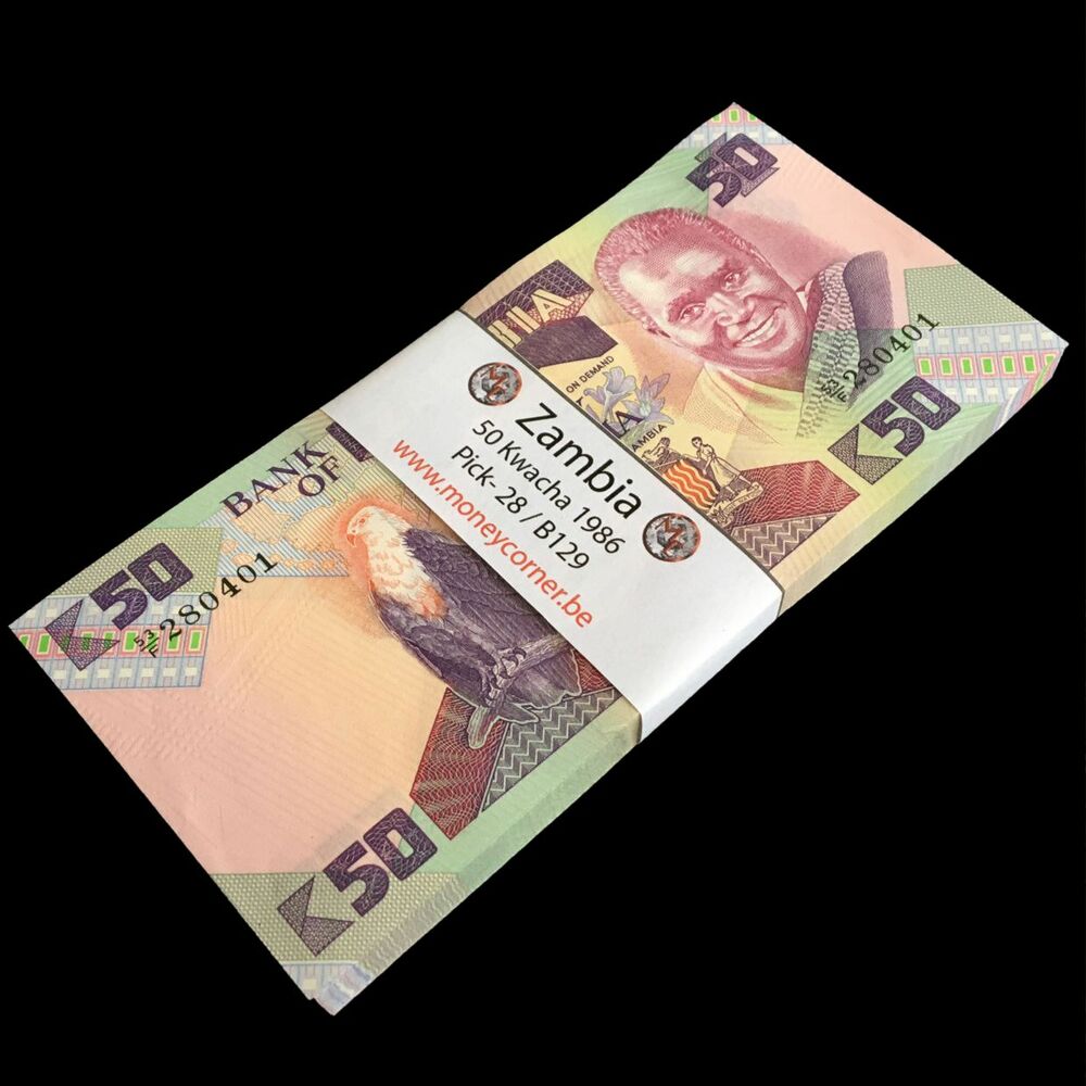 Zambia - 50 Kwacha 1988 - Pick- 28 / B129 - Bundle 100 PCS