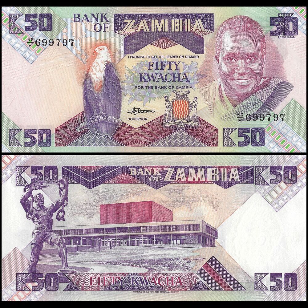 Zambia - 50 Kwacha 1988 - Pick- 28 / B129 - Set 10 PCS