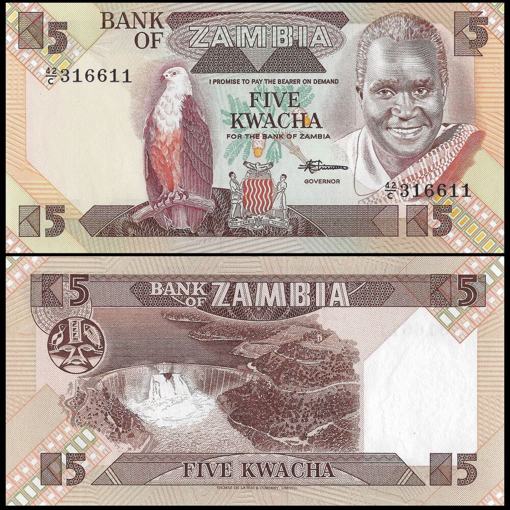 Zambia - 5 Kwacha 1988 - Pick- 25d / B126d - Set 10 PCS