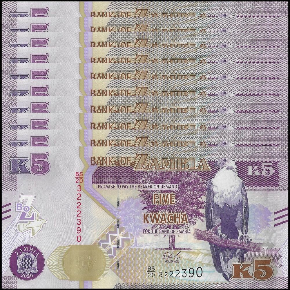 Zambia - 5 Kwacha 2020 - Pick- NEW / B166b - Set 10 PCS