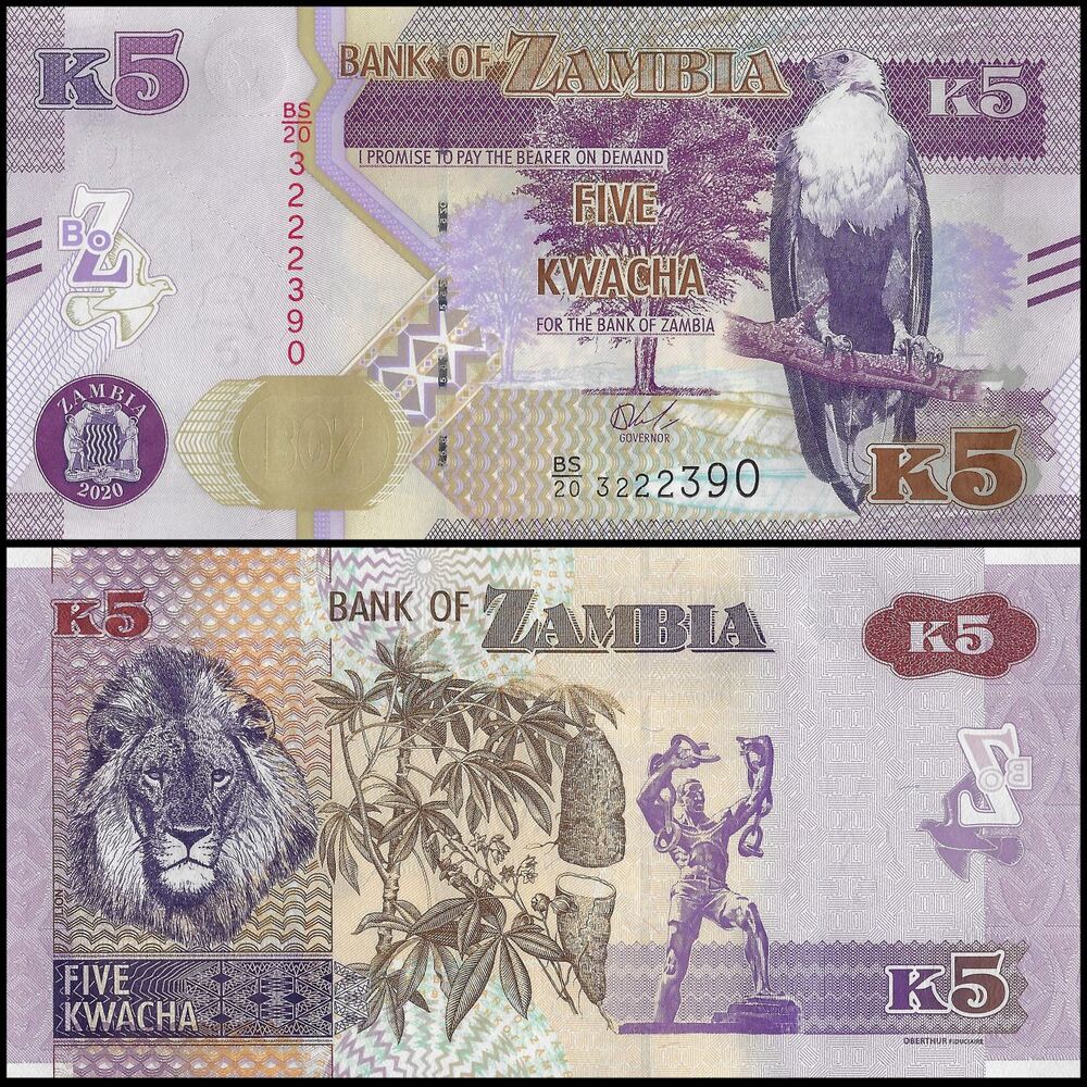 Zambia - 5 Kwacha 2020 - Pick- NEW / B166b - Set 10 PCS