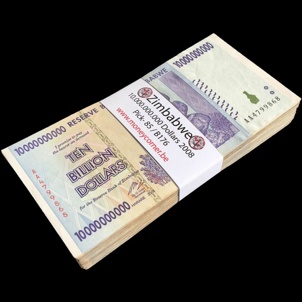 Zimbabwe - 10.000.000.000 Dollars 2008 - Pick- 85 / B176 - Bundle 100 PCS - USED (F, VF, XF)