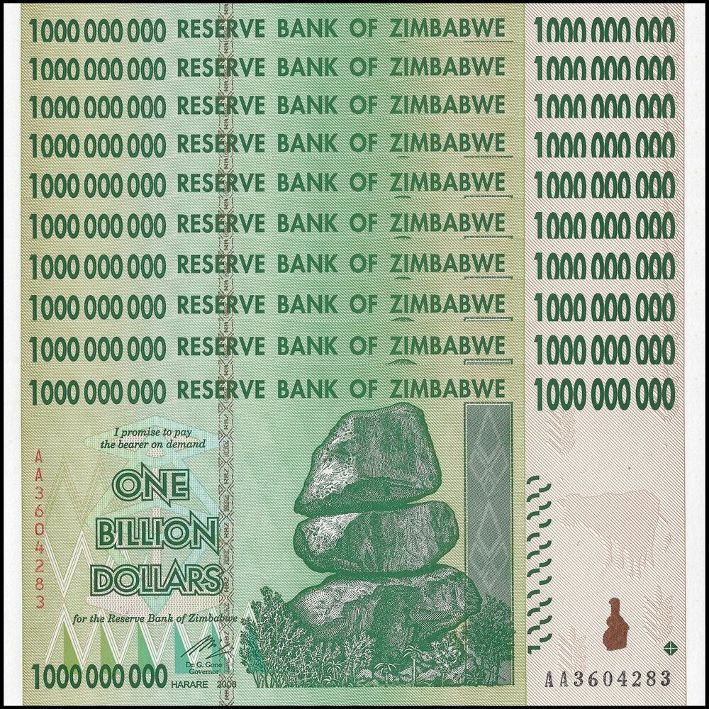 Zimbabwe - 1.000.000.000 Dollars 2008 - Pick- 83 / B174 - Set 10 PCS