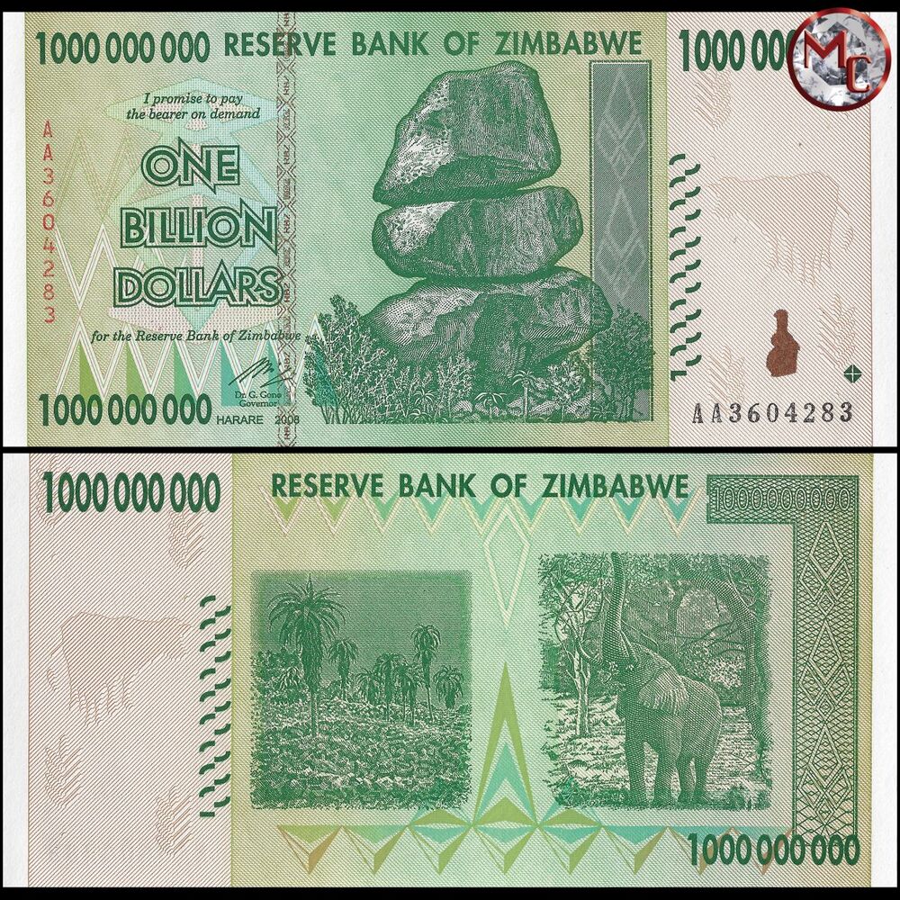 Zimbabwe - 1.000.000.000 Dollars 2008 - Pick- 83 / B174 - Brick 1000 PCS - USED (F, VF, XF)