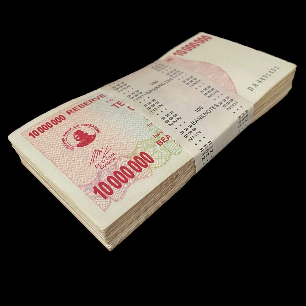 Zimbabwe - 10.000.000 Dollars 2008 - Pick- 55 / B146 - Bundle 100 PCS - USED (F,VG,XF)