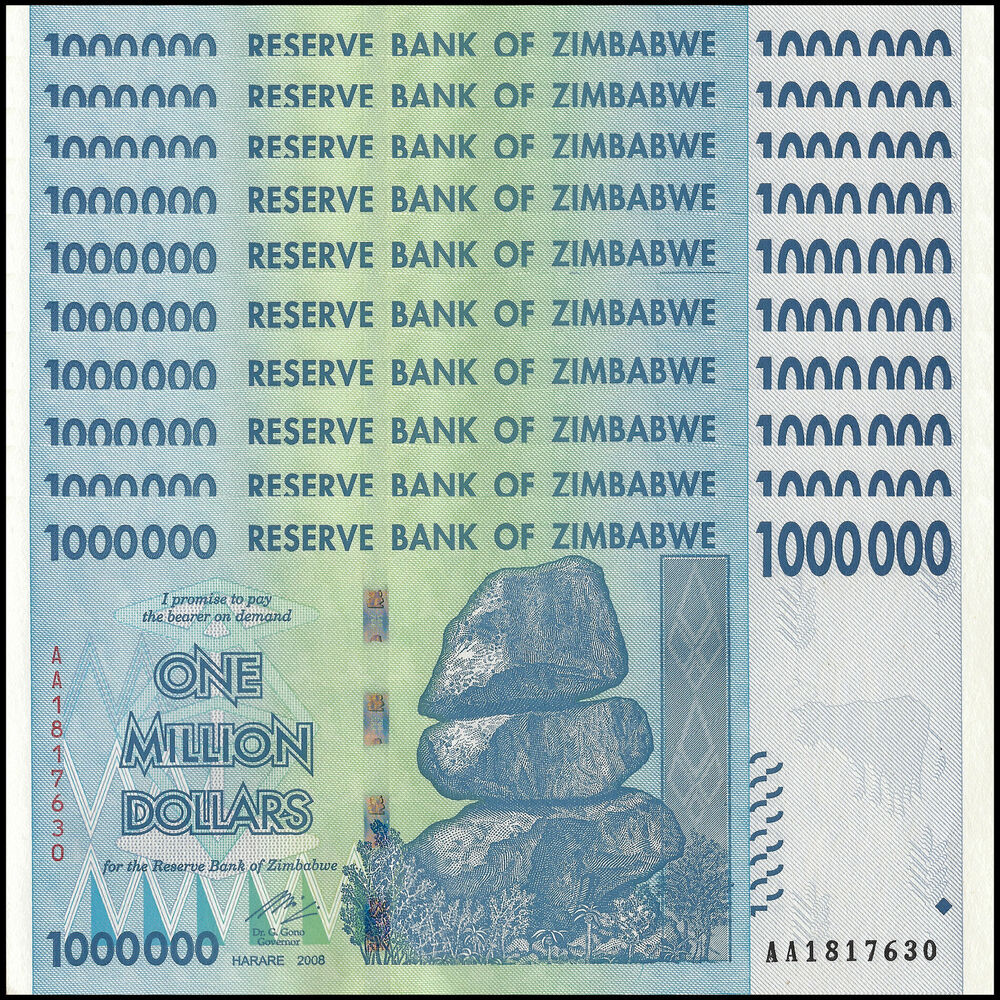 Zimbabwe - 1.000.000 Dollars 2008 - Pick- 77 / B168 - Set 10 PCS