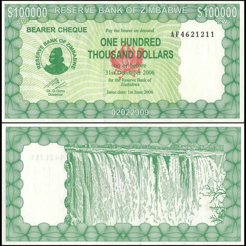 Zimbabwe - 100.000 Dollars 2006 - Pick- 32 / B123b - Set 10 PCS