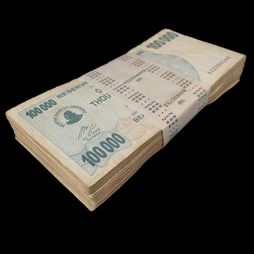 Zimbabwe - 100.000 Dollars 2006 - Pick- 48b / B139b - Bundle 100 PCS - USED (F,VG,XF)
