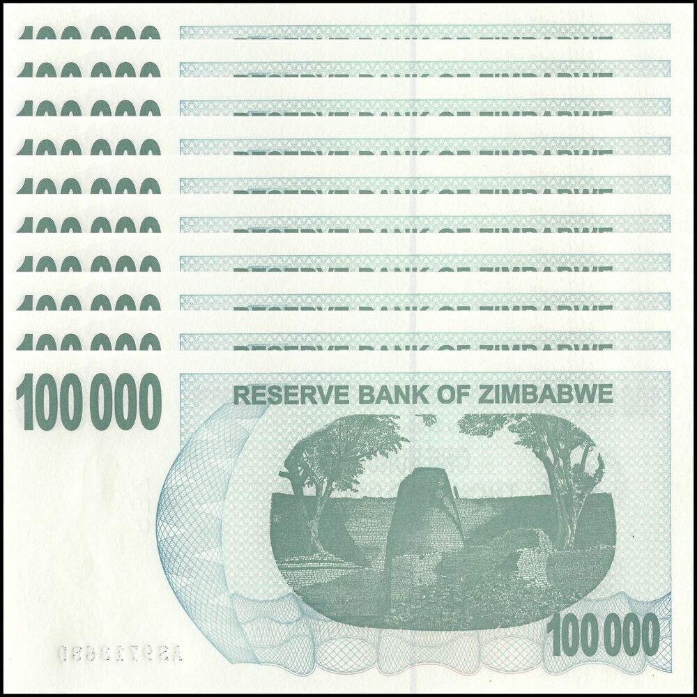 Zimbabwe - 100.000 Dollars 2006 - Pick- 48b / B139b - Set 10 PCS