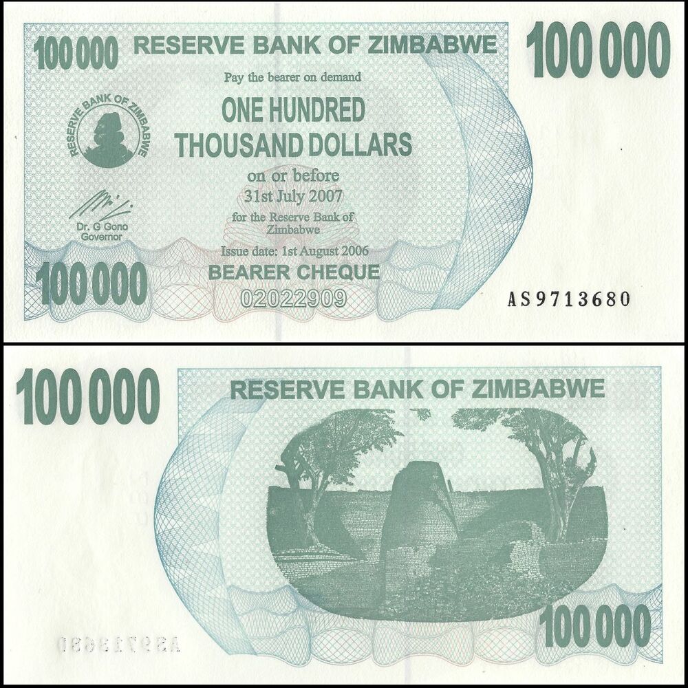 Zimbabwe - 100.000 Dollars 2006 - Pick- 48b / B139b - Set 10 PCS