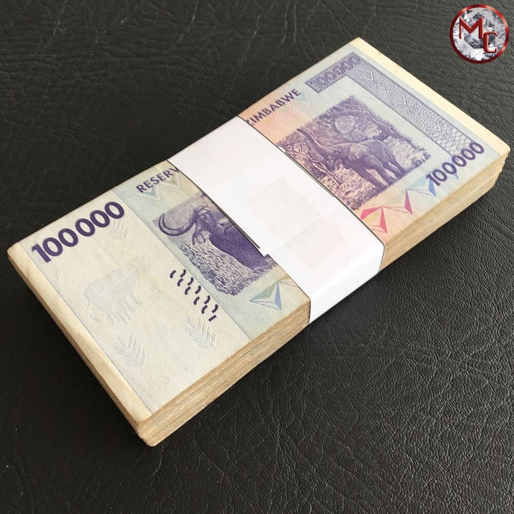Zimbabwe - 100.000 Dollars 2008 - Pick- 75 / B166 - Bundle 100 PCS - USED (F,VF,XF)