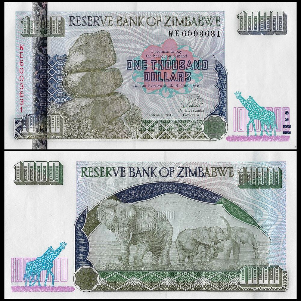 Zimbabwe - 1000 Dollars 2003 - Pick- 12a / B112a - Set 10 PCS