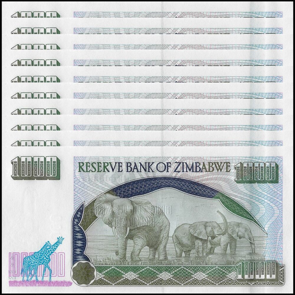 Zimbabwe - 1000 Dollars 2003 - Pick- 12a / B112a - Set 10 PCS