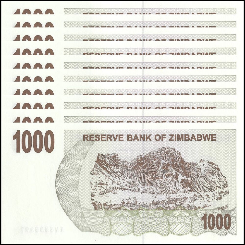 Zimbabwe - 1000 Dollars 2006 - Pick- 44 / B135 - Set 10 PCS