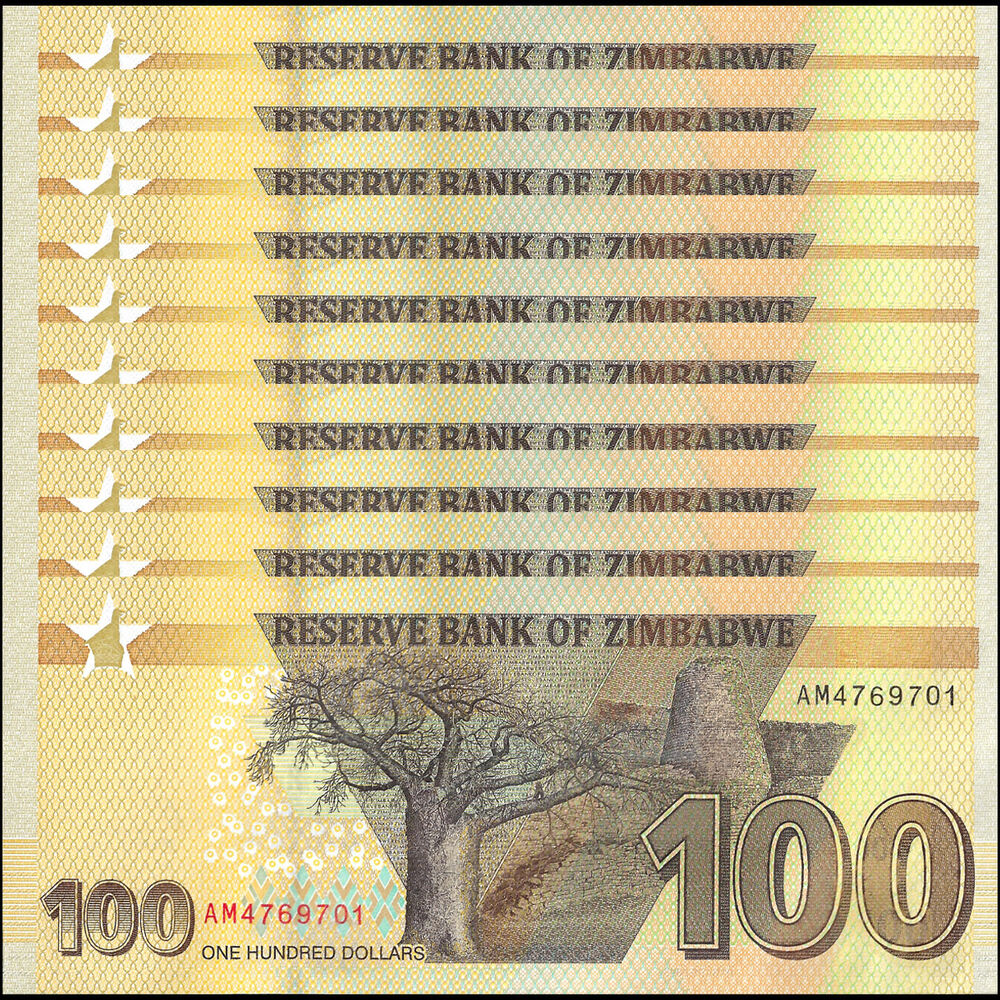 Zimbabwe - 100 Dollars 2023 - Pick- NEW / B197b - Set 10 PCS